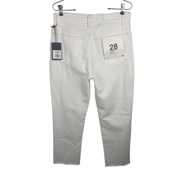 NWT Re/Done White Destroyed 70s Stove Pipe Jean 3WSTV27 Button Fly Size 28 $295 - Picture 2 of 8